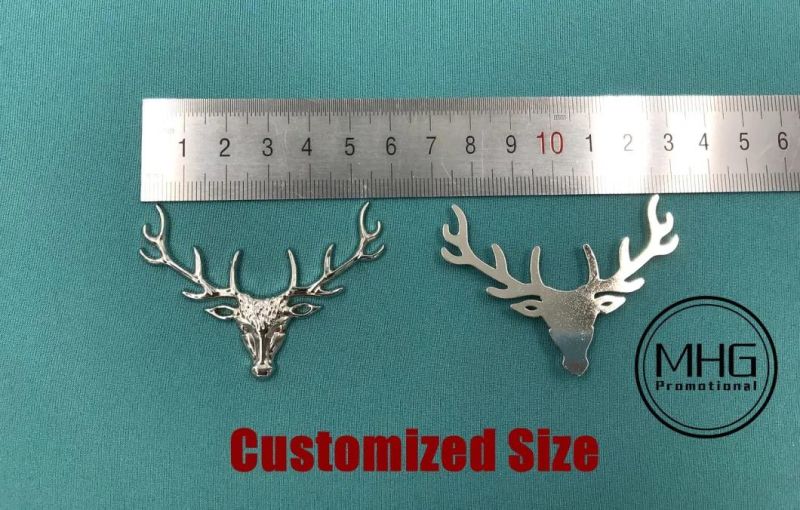 Custom Moulded Logo 3D Zinc Alloy Metal Parts for Decoration