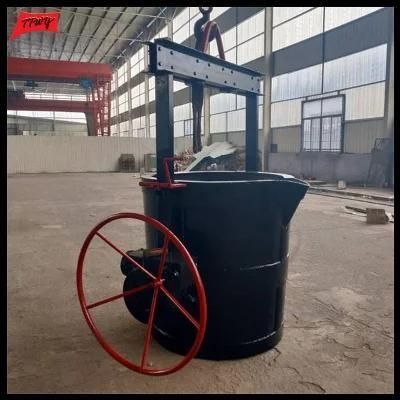 Foundry Pouring Steel Ladle for Molten Iron Transfer in Factory with Hand-Wheel