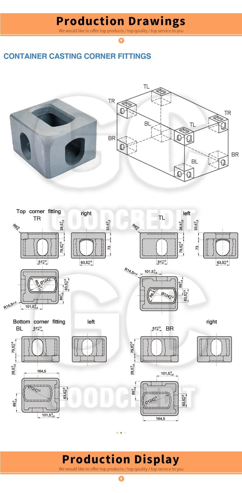 Container Accessories ISO 1161 Standard Container Corner Castings