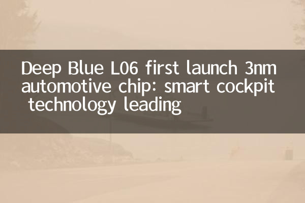 Deep Blue L06 first launch 3nm automotive chip: smart cockpit technology leading