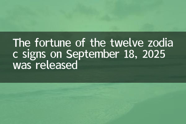 The fortune of the twelve zodiac signs on September 18, 2025 was released