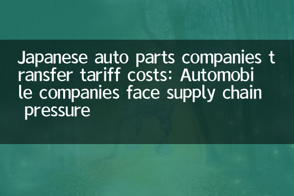 Japanese auto parts companies transfer tariff costs: Automobile companies face supply chain pressure